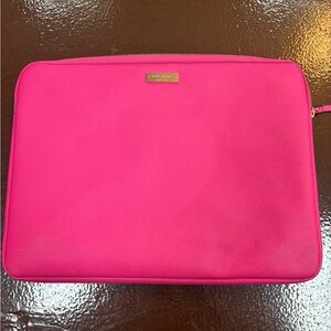 Kate Spade Fuchsia Laptap Sleeve Pouch with Gold Accents